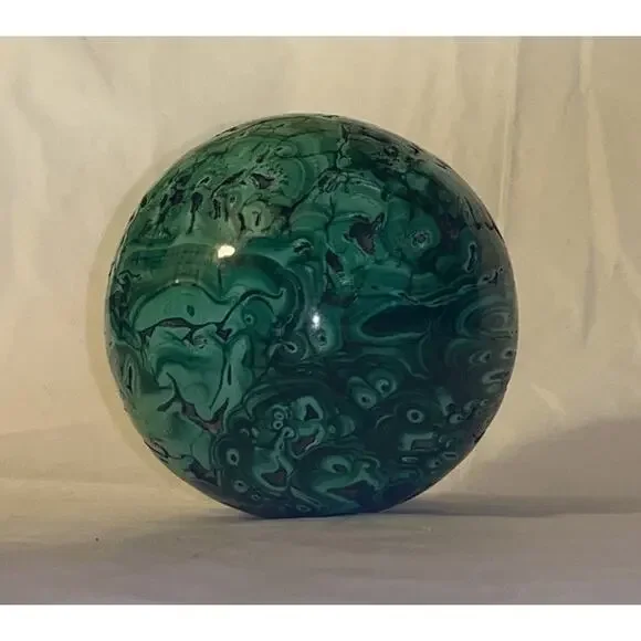 Malachite Quartz Ball Hand Carved polished Crystal Reiki Chakra Meditation 4.3Lb - Picture 2 of 11